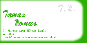 tamas monus business card